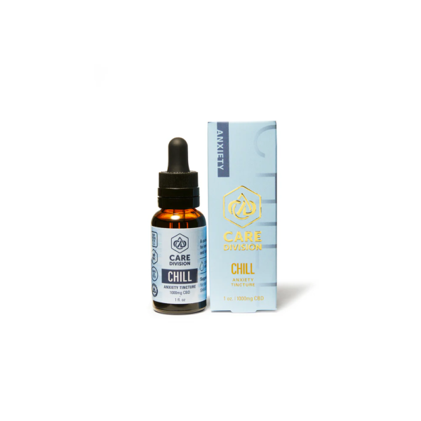 10:1 Chill CBD bottle with 1000mg CBD and 100mg THC Relaxing full-spectrum 10:1 CBD to THC oil Chill CBD tincture for stress relief and relaxation